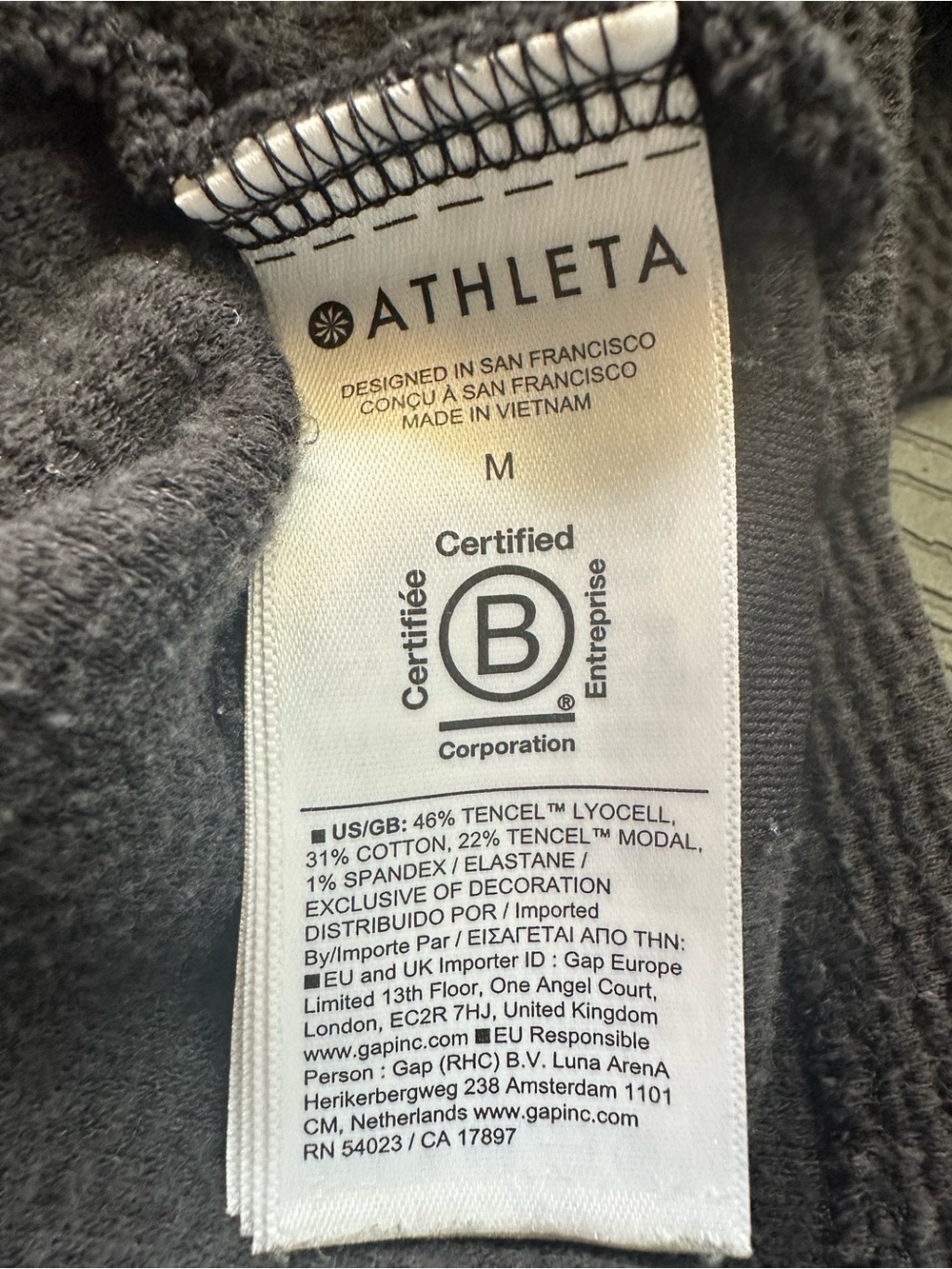 Athleta Tranquil Waffle Hoodie Cotton Knit Cropped Sweatshirt Size M Athleisure - Picture 4 of 7